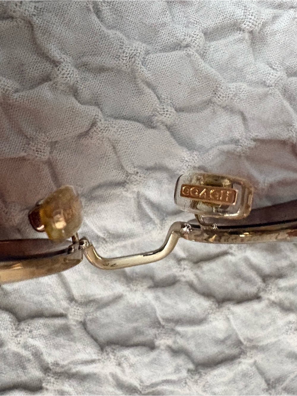 Coach Gold Metal Frame Sunglasses with Dark Brown Lenses - Picture 6 of 9